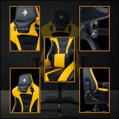 Cosmic Byte CB-GC-03 Cathedra Gaming Chair (Black/Yellow)