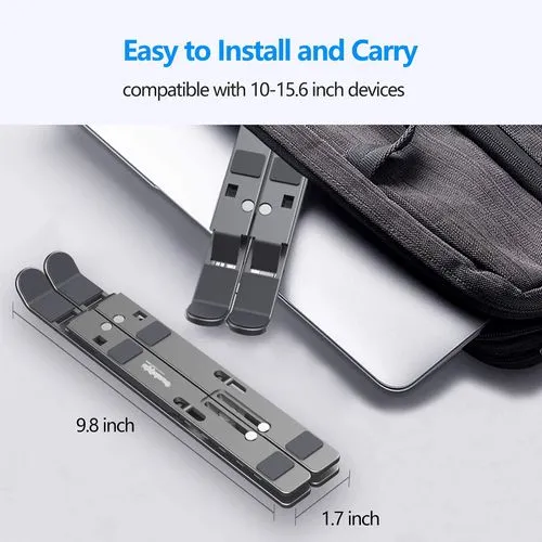 Cosmic Byte Adjustable Aluminum Portable Laptop Rack Stand for Upto 17 laptops