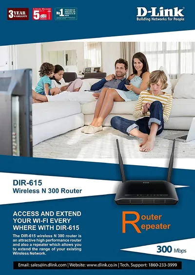 D-Link DIR-615 Wireless-N300 Router 