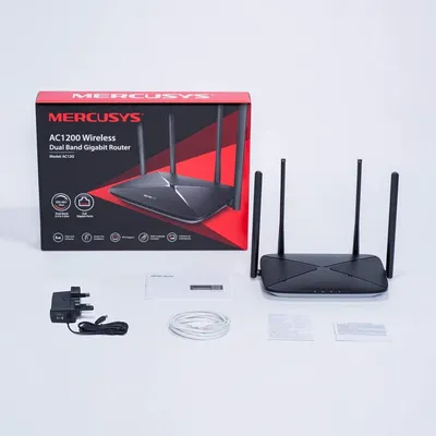  Mercusys AC1200 Wireless Dual Band Gigabit Router AC12G 1200Mbps Wi-Fi WiFi Speed with 4 high gain External Antennas