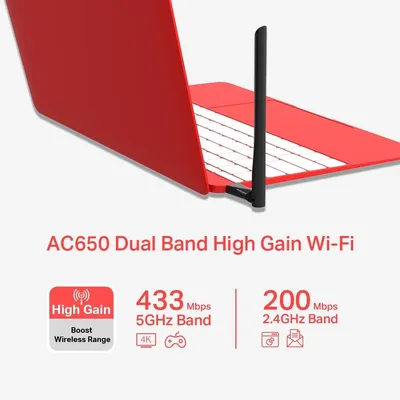 Mercusys MU6H AC650 High Gain Wireless Dual Band Wi-Fi USB Adapter | 650Mbps Wi-Fi Speed | 5dBi High Gain Antenna