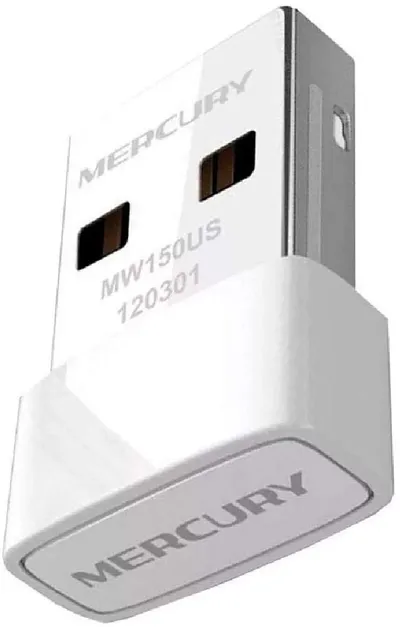 MERCUSYS Nano USB WiFi Dongle MW150US Wireless Adapter for PC Desktop Laptop, Support Windows 8.1/8/7/XP (32/64bit), USB2.0, Internal Antenna