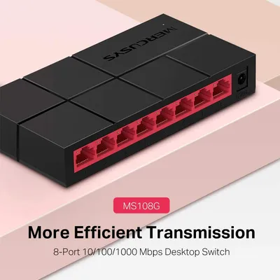 Mercusys 8-Ports 10/100/1,000 Mbps Desktop Switch MS108G Ethernet Network Hub | RJ45 | Plug and Play | Auto MDI/MDIX Supported