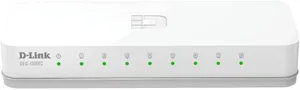 D-LINK DES-1008C 8-Port 10/100 Desktop Switch (White)