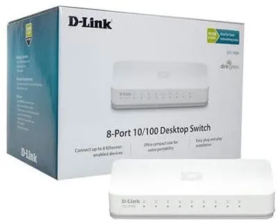 D-LINK DES-1008C 8-Port 10/100 Desktop Switch (White)
