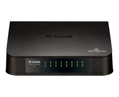 D-Link DES-1016A 16 Port 10/100 MBPS Unmanaged Switch, Black