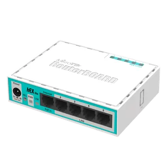 Mikrotik Hex Lite RB750r2  5x Ethernet, Small plastic case, 850MHz CPU, 64MB RAM, Most affordable MPLS router, RouterOS L4