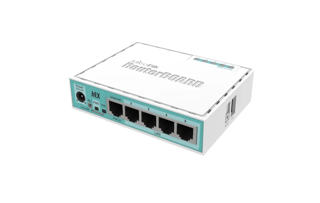 Mikrotik Hex RB750Gr3  5x Gigabit Ethernet, Dual Core 880MHz CPU, 256MB RAM, USB, microSD, RouterOS L4