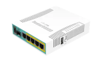 Mikrotik HEX PoE RB960PGS 5x Gigabit Ethernet with PoE output for four ports, SFP, USB, 800MHz CPU, 128MB RAM, RouterOS L4