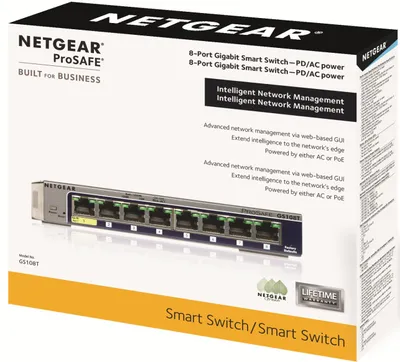 Netgear GS108T-200NAS Gigabit Smart Managed Plus Switch