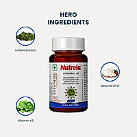 Patanjali Nutrela Vitamin D-2K Natural - 60 Chewable Tablets for Men & Women - Vanilla Flavor