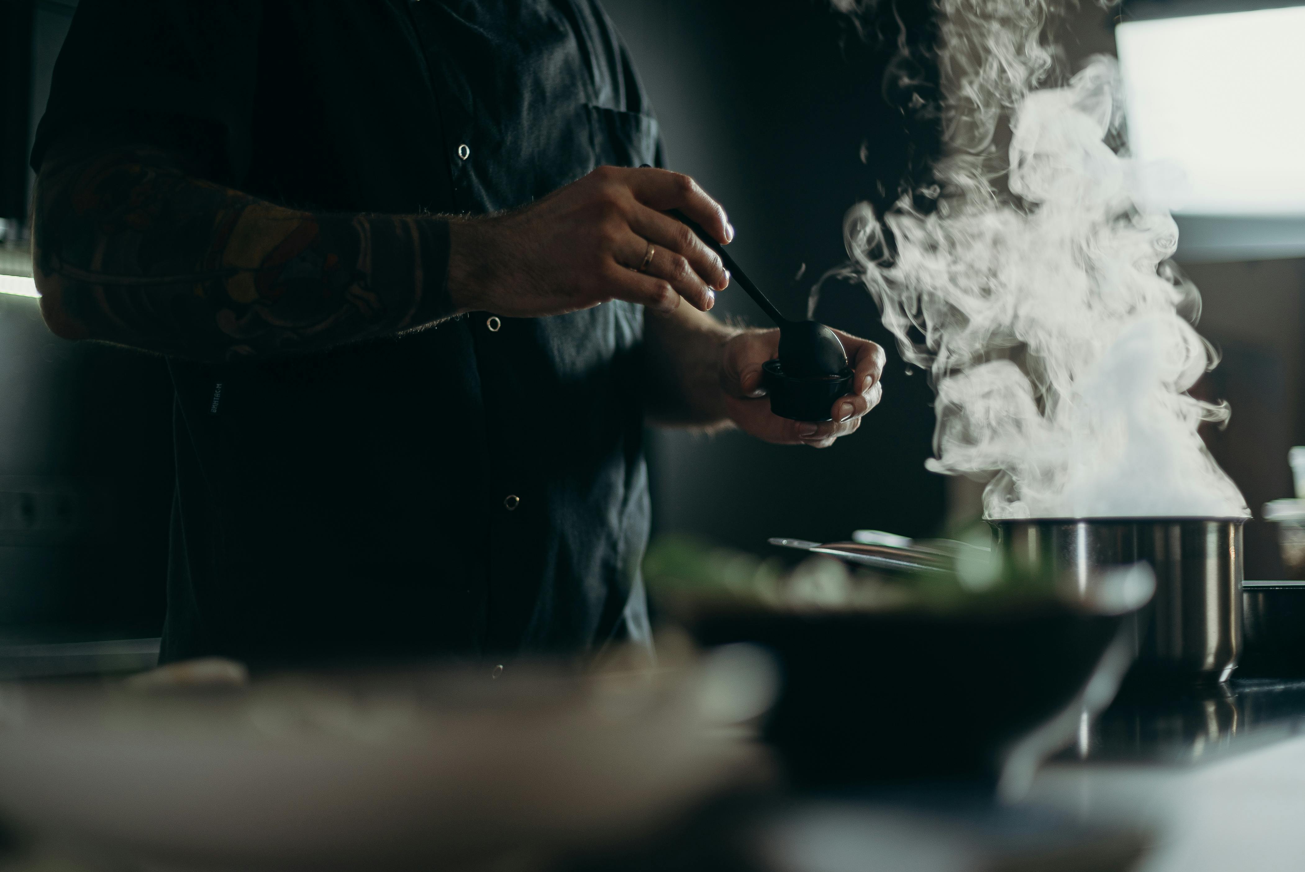 Private chef preparing gourmet meal