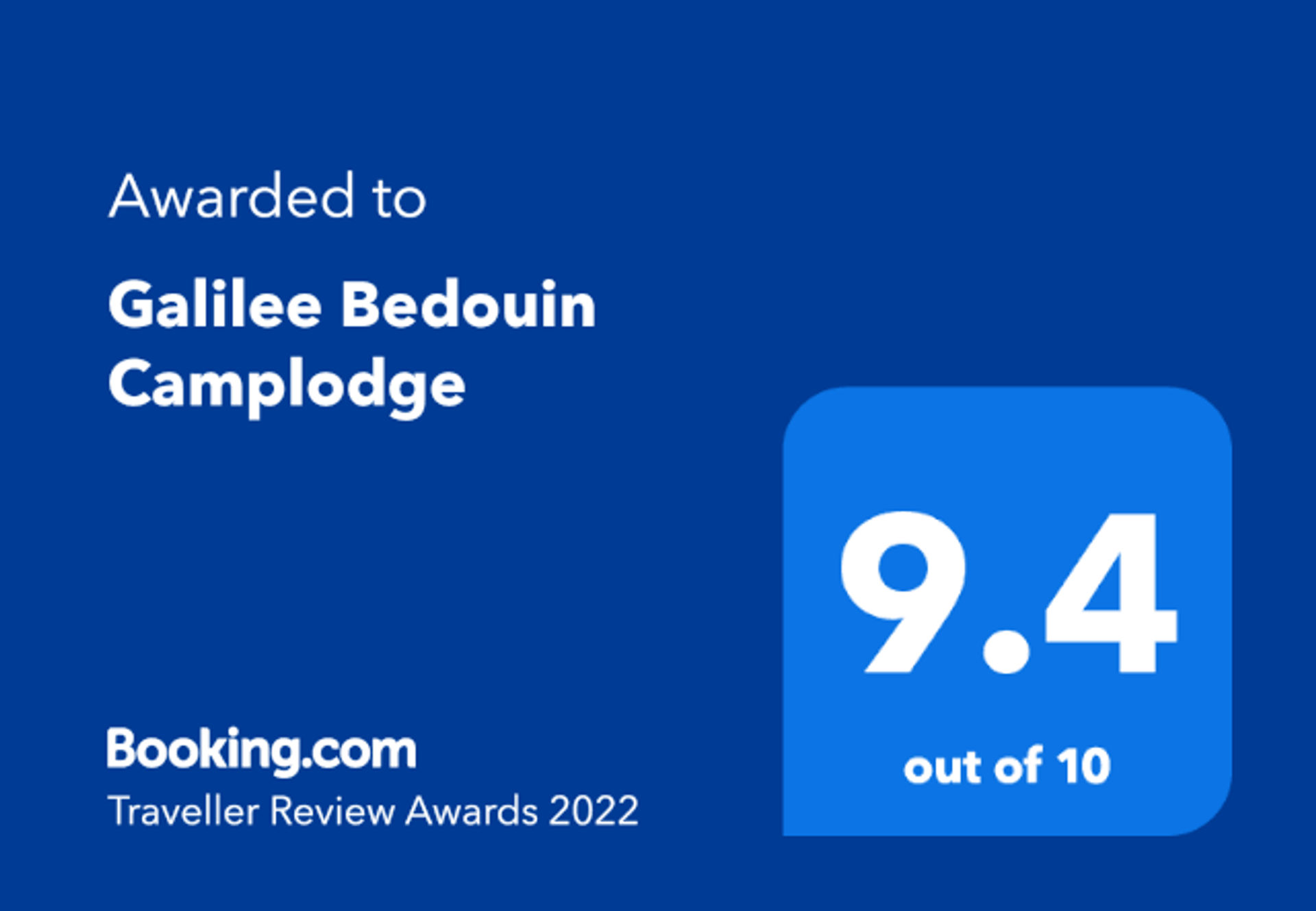 Booking.com Traveller Review Award 2022