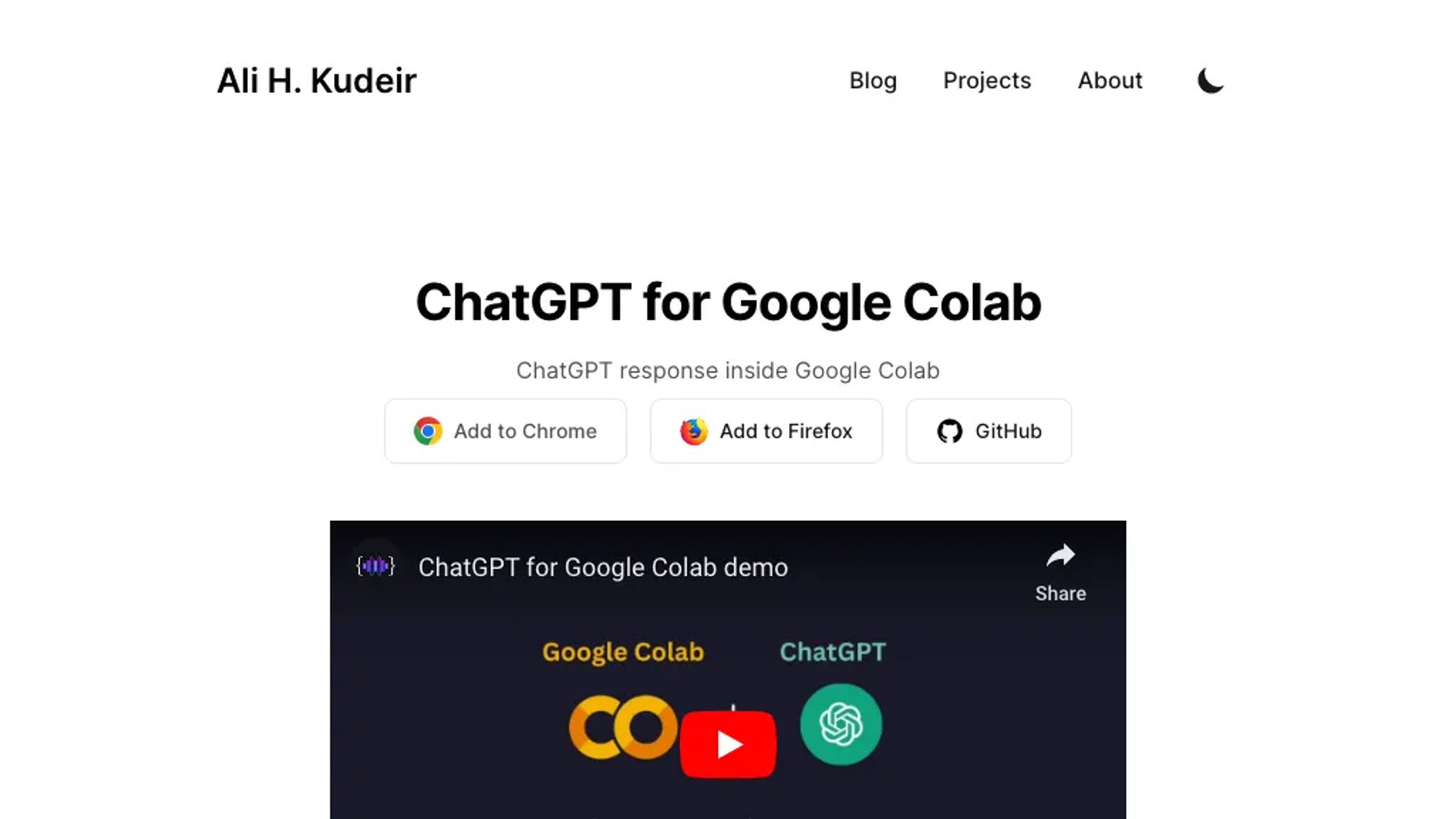 ChatGPT for Google Colab