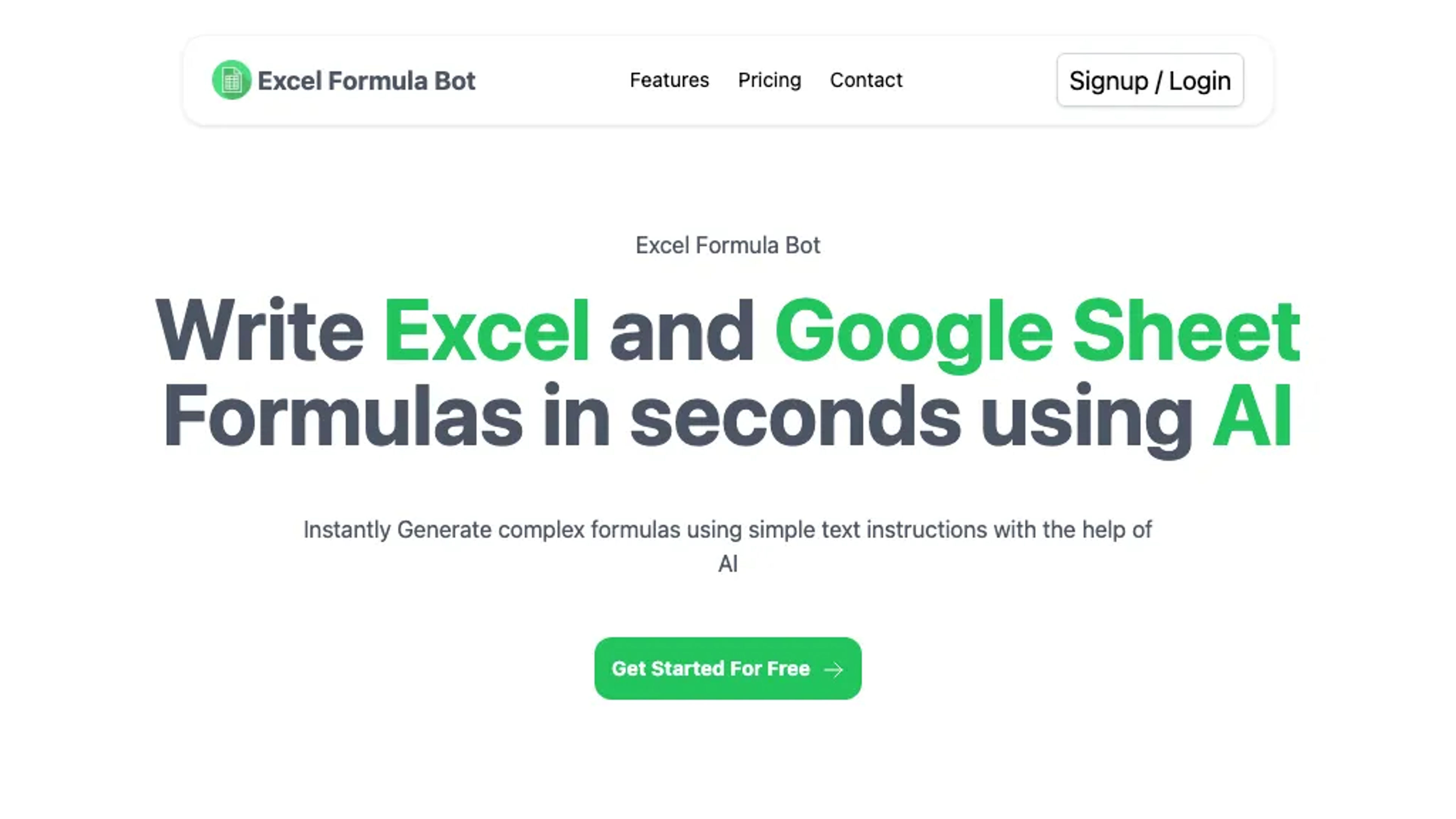 Excel Formul Bot