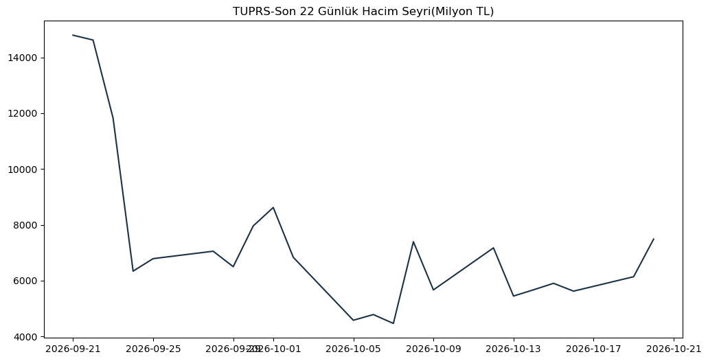 Son 1 Aylık Hacim Seyri