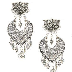 Elegant Oxidised Silver Earrings