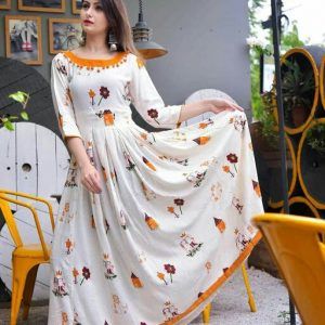 Ethnic Printed Kurtis in white