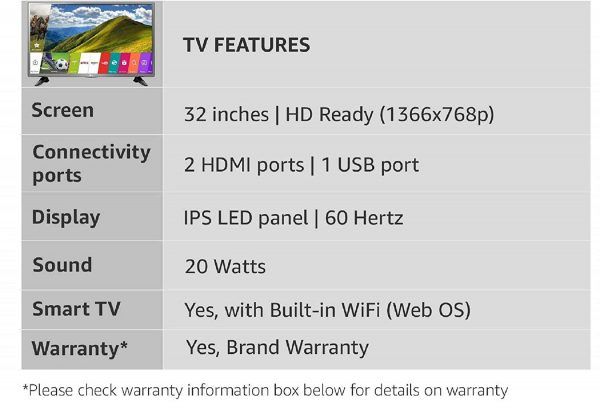 LG 80 cm (32 Inches) HD LED Smart TV features