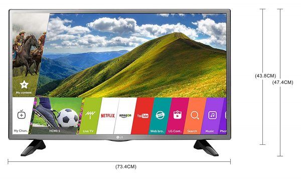 LG 80 cm (32 Inches) HD LED Smart TV length description
