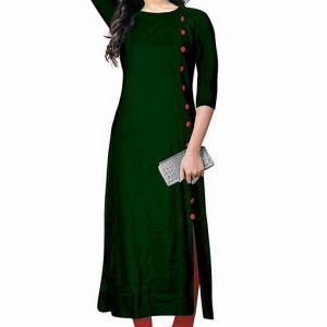 Designer Rayon Women Ethnic Wear Kurtis (Green Color)