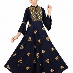 Embroidered Women’s Kurtis in Black Color