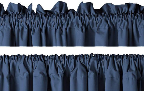 AmazonBasics Room Darkening Blackout Curtain Set of 2 with Tie Backs - 8 Feet - Door top