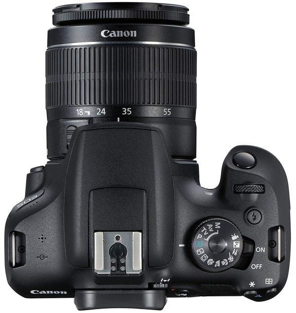 Canon EOS 1500D 24.1 Digital SLR Camera (Black) with EF S18-55 is II Lens top view