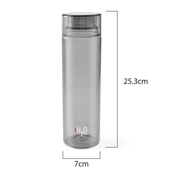 Cello H2O Unbreakable Premium Edition Bottle, 1 Litre, Set of 6, Grey details