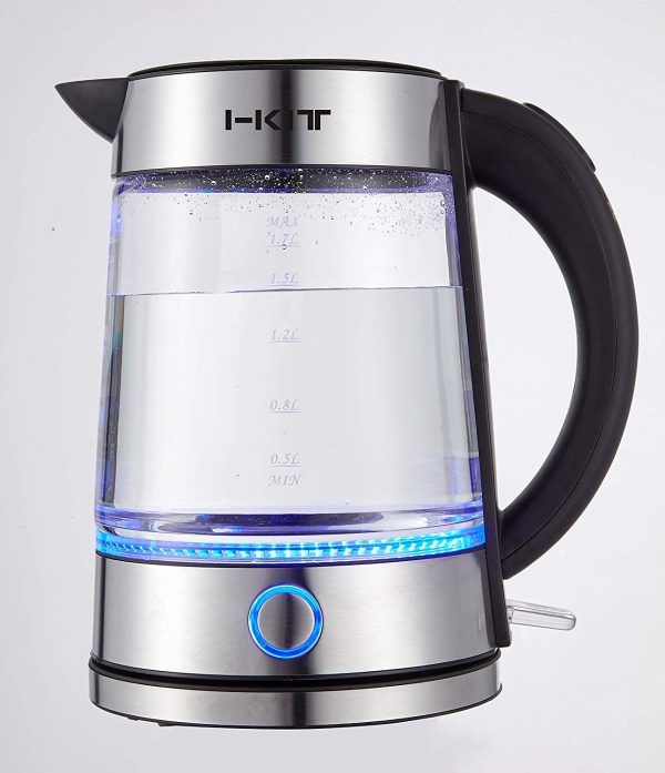 I-KIT Cordless Transparent Glass Body Stainless Steel and Glass-Water Electric Kettle lead light