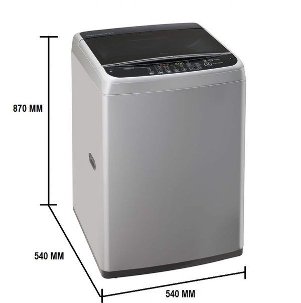 LG 6.5 kg Inverter Fully-Automatic Top Loading Washing Machine (T7581NDDLG, Middle Free Silver) description