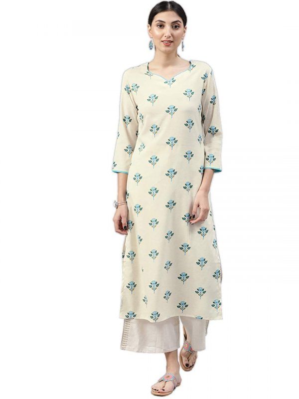 Vaamsi Crepe Digital Printed Kurti color white