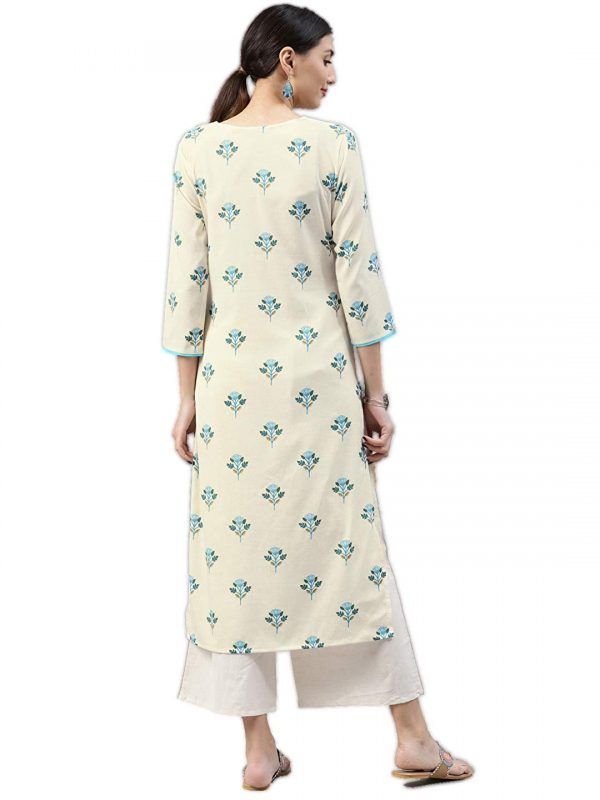 Vaamsi Crepe Digital Printed Kurti color white back