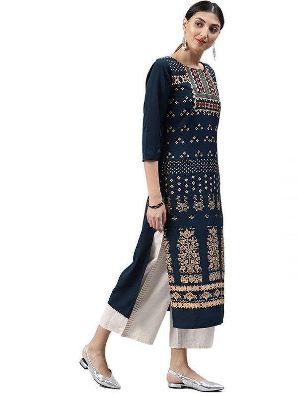 Vaamsi Womens A-Line Printed Kurta side