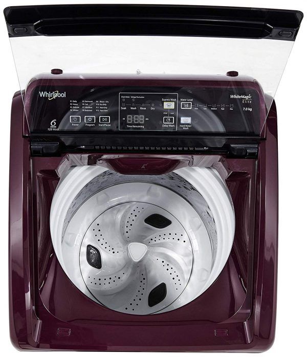 Whirlpool 7 Kg Fully Automatic Top Loading Washing Machine Top View 600x696 