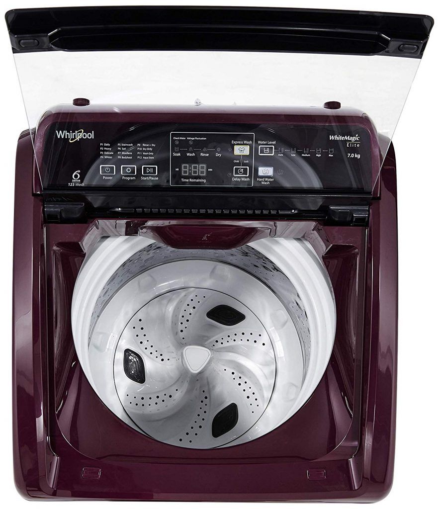 Whirlpool 7 kg FullyAutomatic Top Loading Washing Machine (WHITEMAGIC ELITE 7.0, Wine, Hard