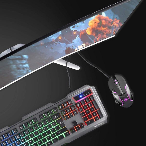 Zebronics Transformer Gaming Multimedia USB Keyboard and Mouse Combo (Black) with computer