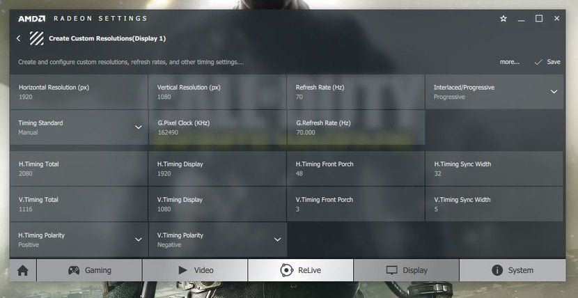Using AMD Radeon settings