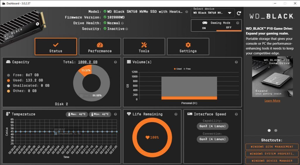 WD Black SN750