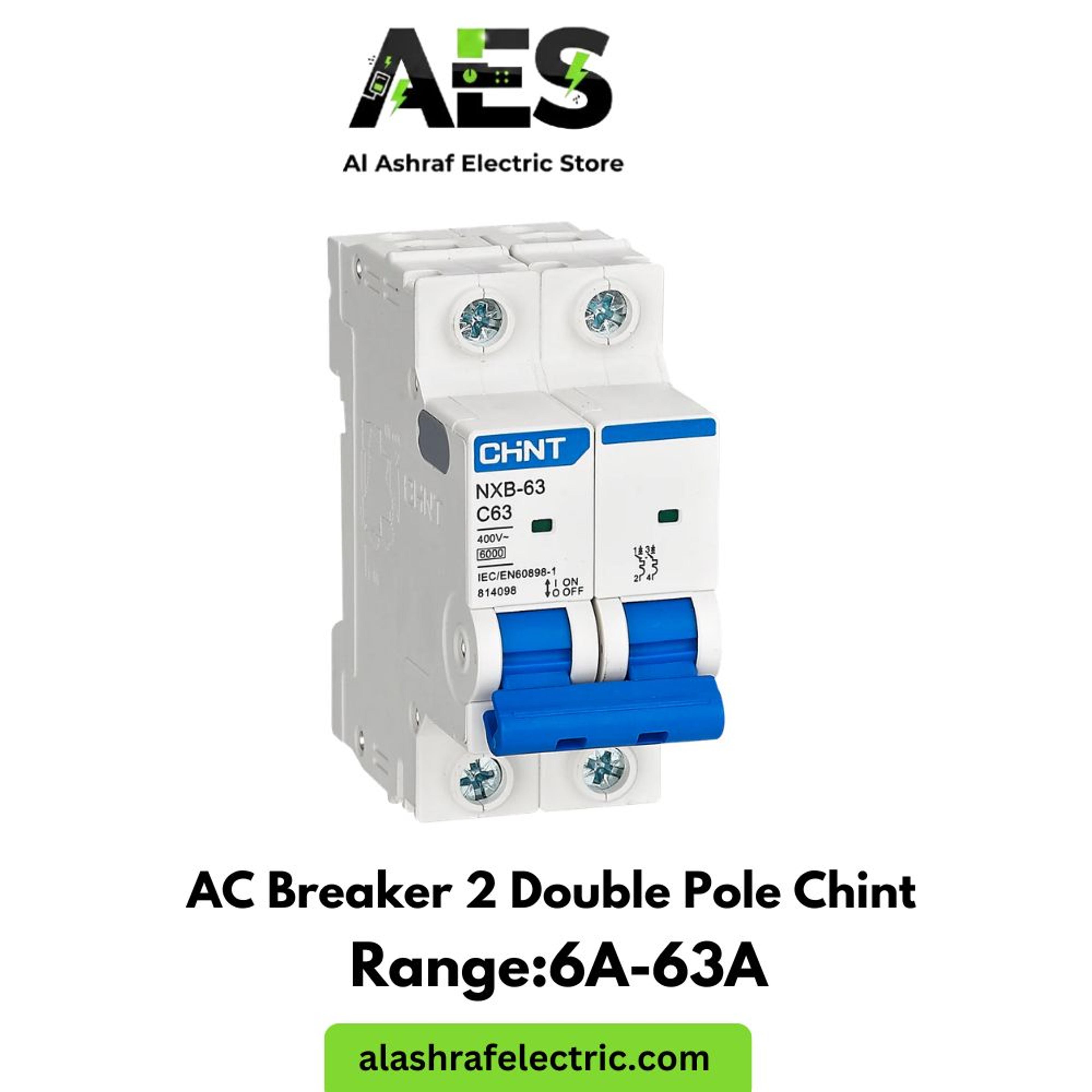 AC Breaker 2 Double Pole 6A-63A Chint 