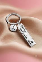 Drive Safe metal keychain silver personalized in Pakistan
