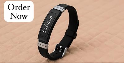 The Signature Band | Personalized Black Silicone Name Bracelet