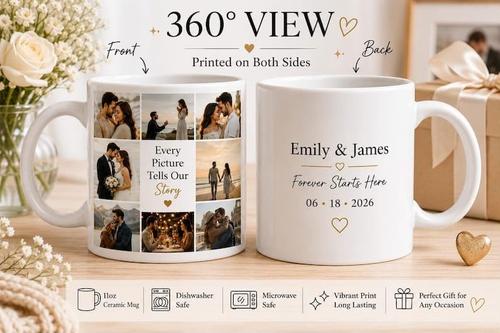 Customize Couple picture mug with name and date — Rs 850 in Pakistan