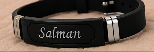 New Arrival The Signature Band β Personalized Black Silicone Name Bracelet β Rs 600 in Pakistan