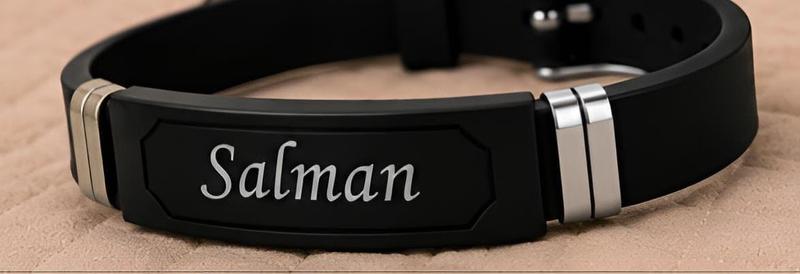 New Arrival The Signature Band β Personalized Black Silicone Name Bracelet β Rs 600 in Pakistan