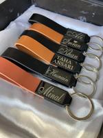 Customized Metal & Leather Keychain custom design close-up in Pakistan