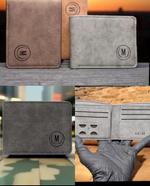 Premium Men's Leather Wallet M-Logo Design — customized gift idea available in Pakistan