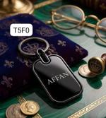 Custom engraved black metal name keychain in Pakistan — view 4