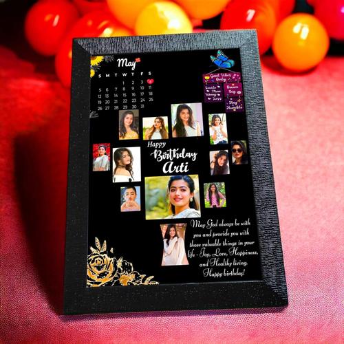 Customized photo collage frame black wall hanging and table stand in Pakistan
