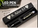Customized LED light name pen black with gift box in Pakistan